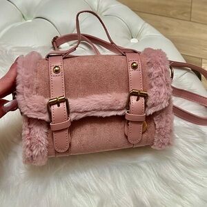 NWOT Mini Pink Faux Fur Women's Bag